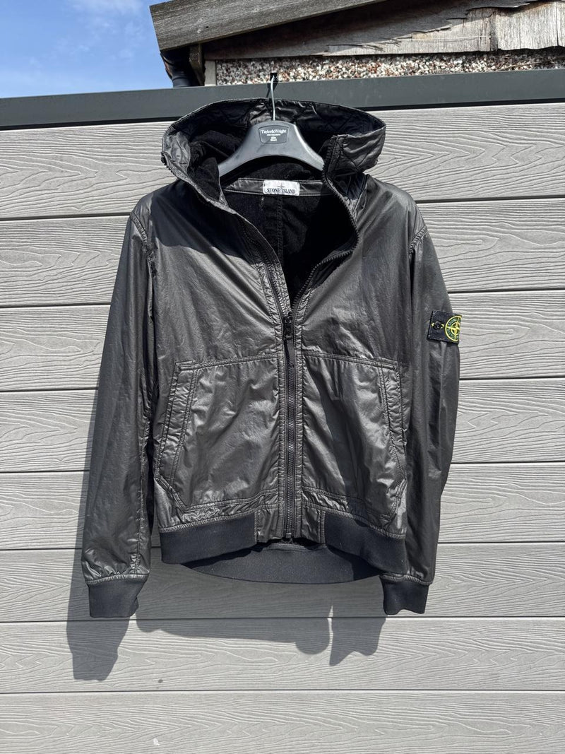 Archive Stone Island Lamy Flock Hyper-Light Nylon Hooded Shell Jacket – Black – Size M