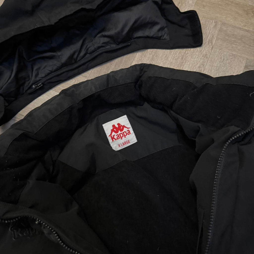 Vintage Y2K Kappa Banda Insulated Puffer Jacket – Black – Size L – Image 4 – George's Vintage