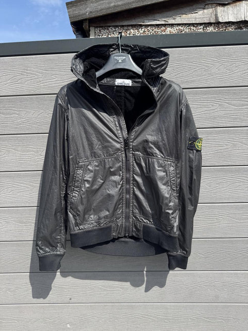 Archive Stone Island Lamy Flock Hyper-Light Nylon Hooded Shell Jacket – Black – Size M – George's Vintage