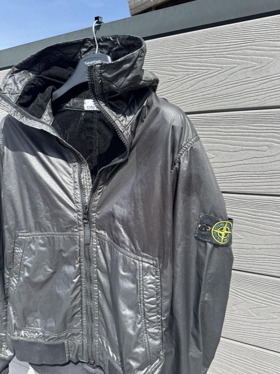 Archive Stone Island Lamy Flock Hyper-Light Nylon Hooded Shell Jacket – Black – Size M – Image 2 – George's Vintage