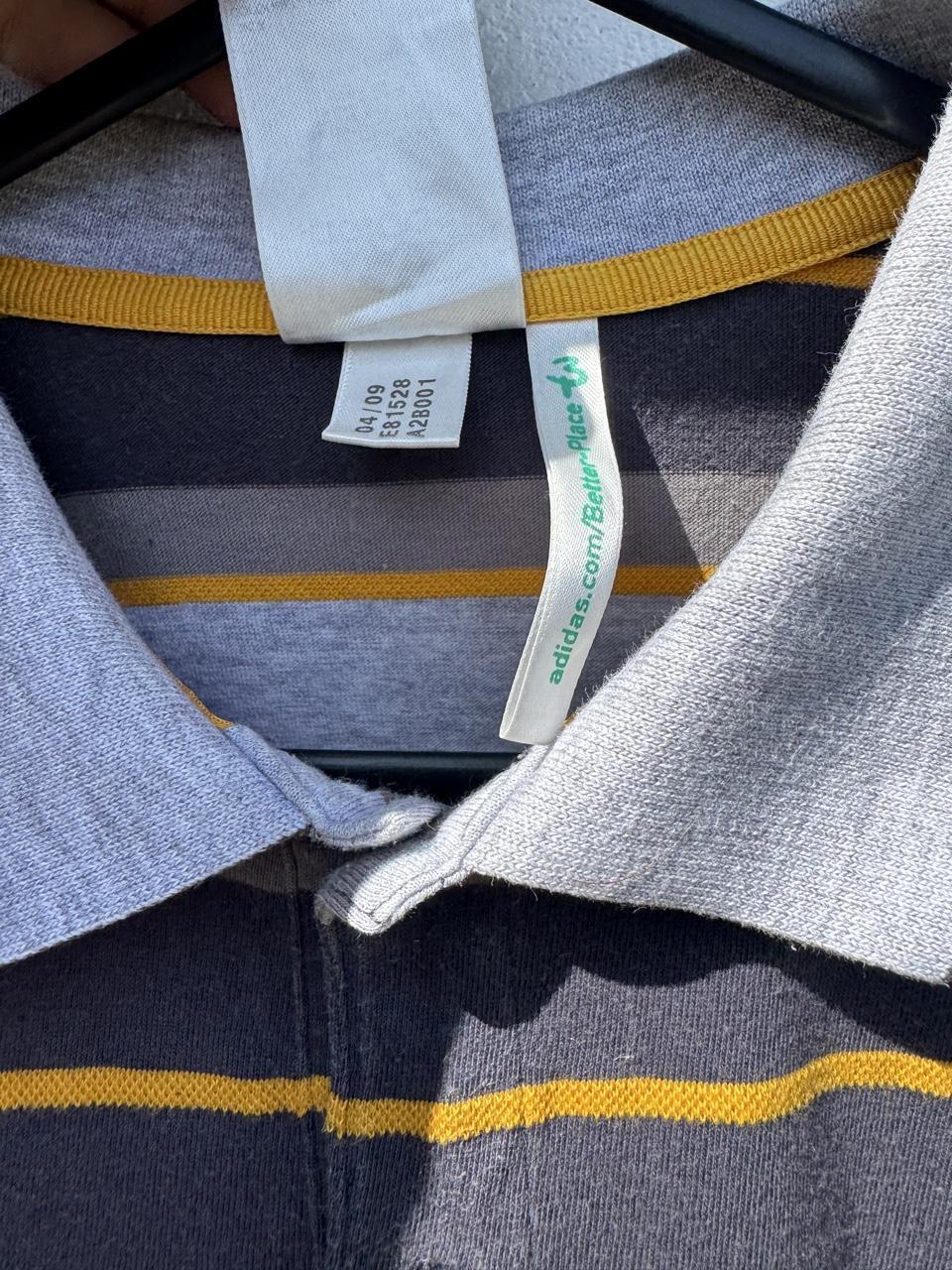 Vintage 2009 Adidas 'Better Place' Striped Organic Cotton Polo Shirt – Size M – Image 3 – George's Vintage
