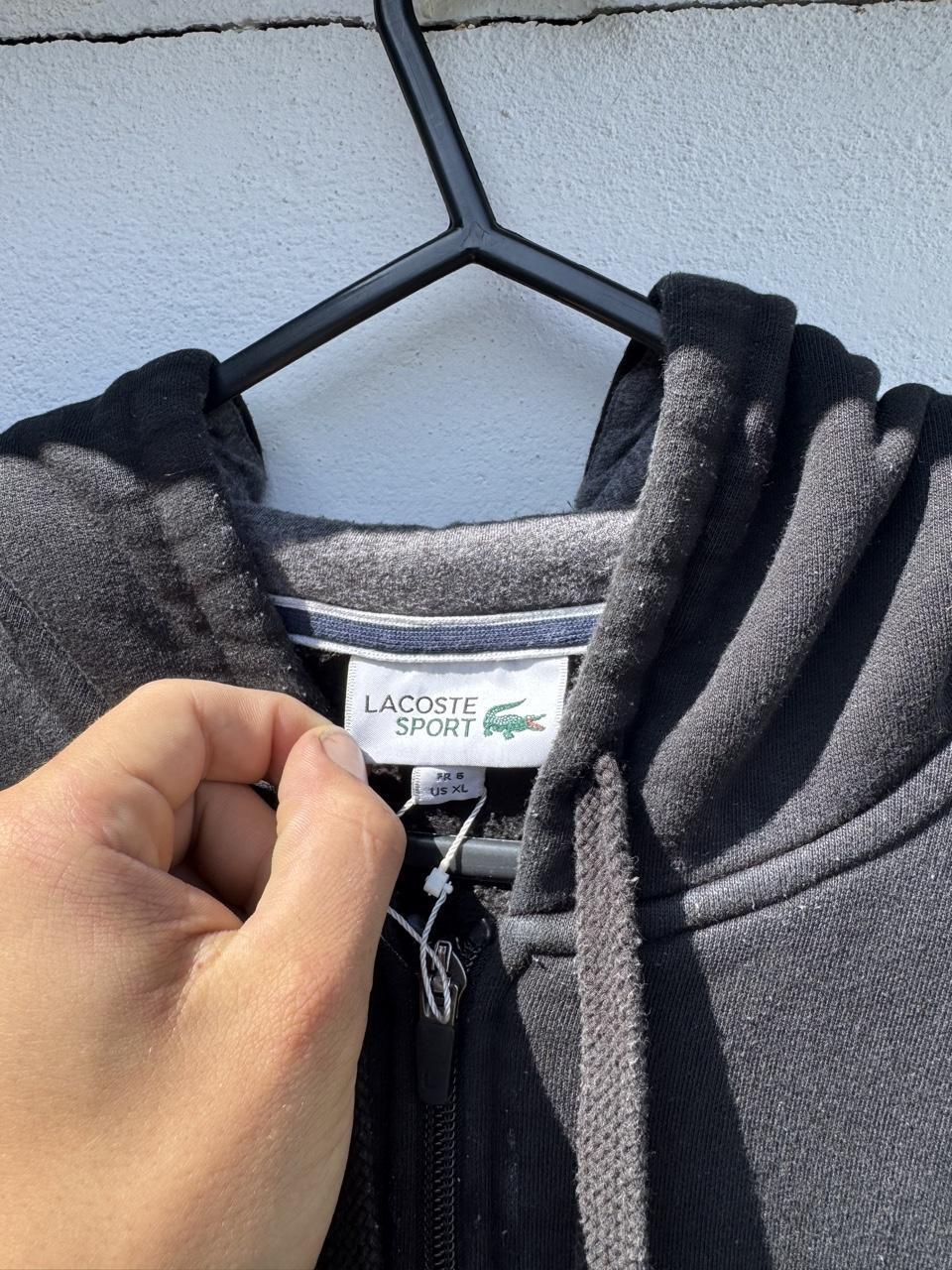 Lacoste Sport Full-Zip Fleece Track Hoodie – Black – Size XL – Image 4 – George's Vintage
