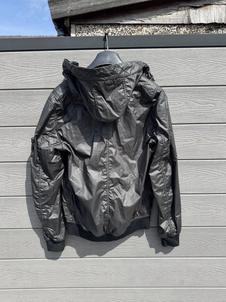Archive Stone Island Lamy Flock Hyper-Light Nylon Hooded Shell Jacket – Black – Size M – Image 6 – George's Vintage