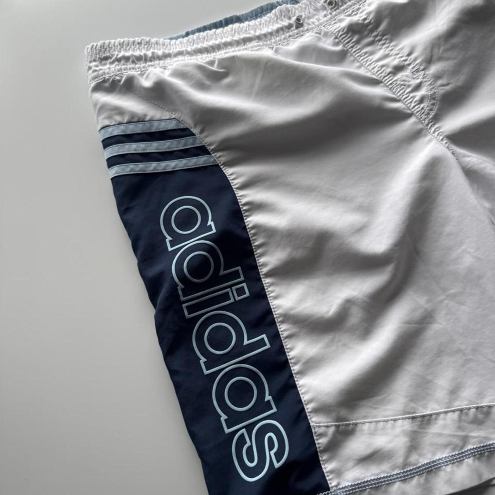 Vintage Adidas Cargo Swim Shorts White/Navy