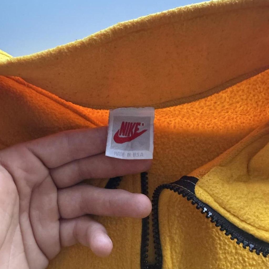 Vintage 90s Nike Made In USA Mini Swoosh Quarter Zip Fleece