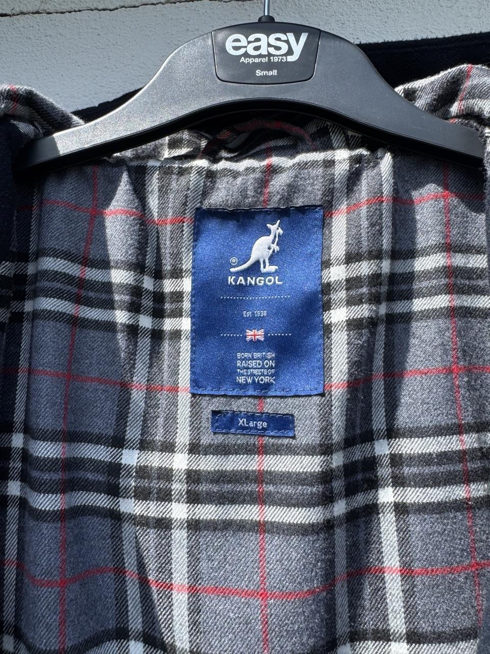 Vintage Kangol Tartan-Lined Hooded Parka Coat – Navy – Size XL – Image 4 – George's Vintage