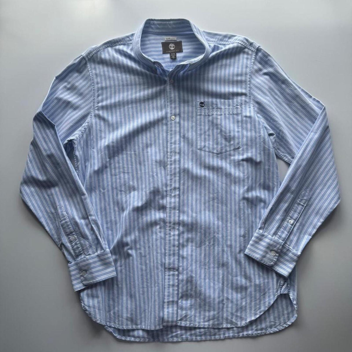 Timberland Earthkeepers Organic Cotton Striped Button-Up Shirt – Blue – Size XL – George's Vintage