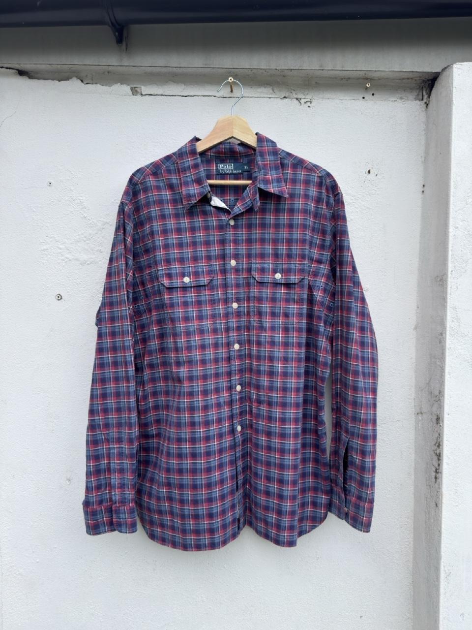 Vintage Polo Ralph Lauren US-RL Naval Reserve Tartan Plaid Utility Shirt – Size L – George's Vintage