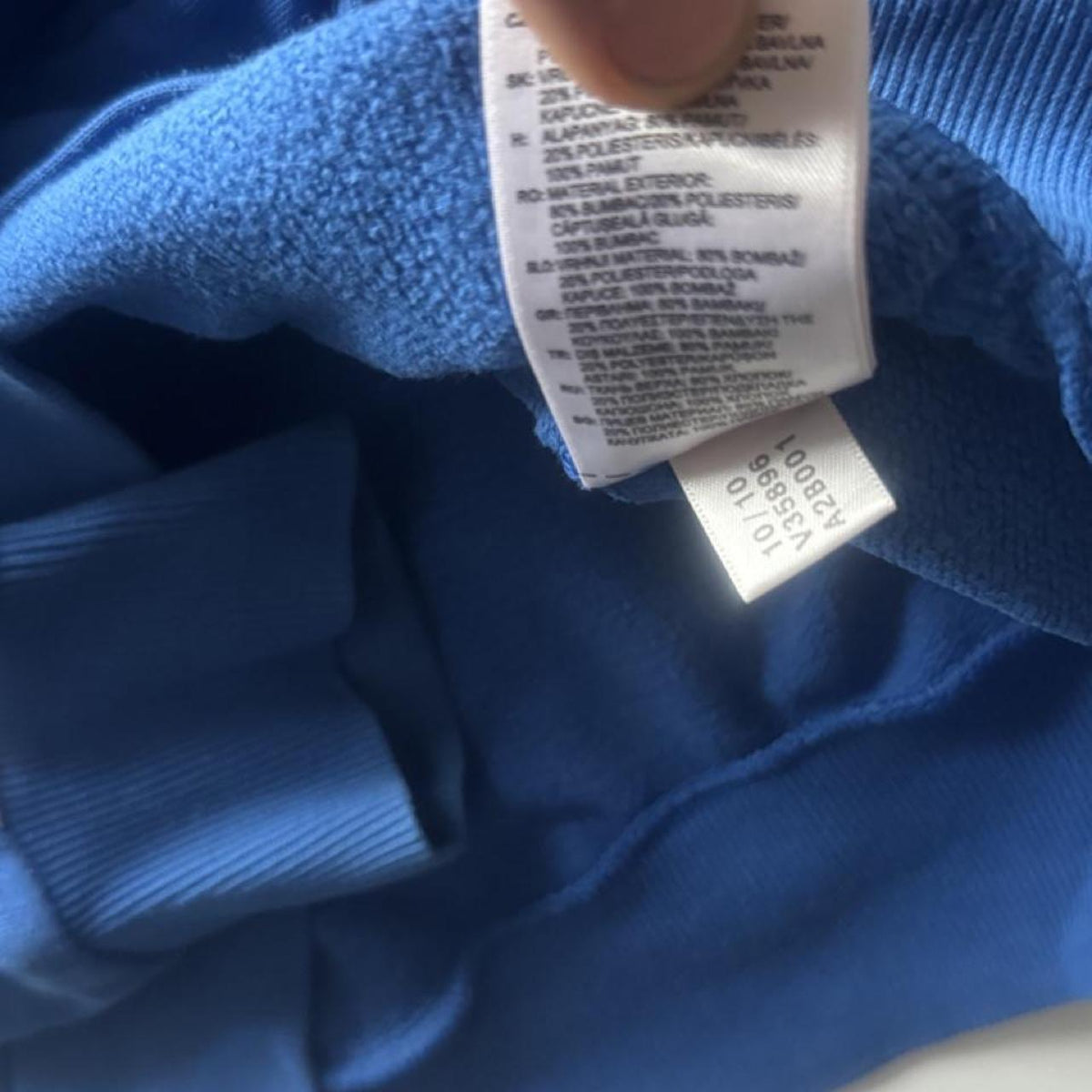 Adidas Performance Essentials 3-Stripes Full-Zip Hoodie – Royal Blue – Size L – Image 4 – George's Vintage
