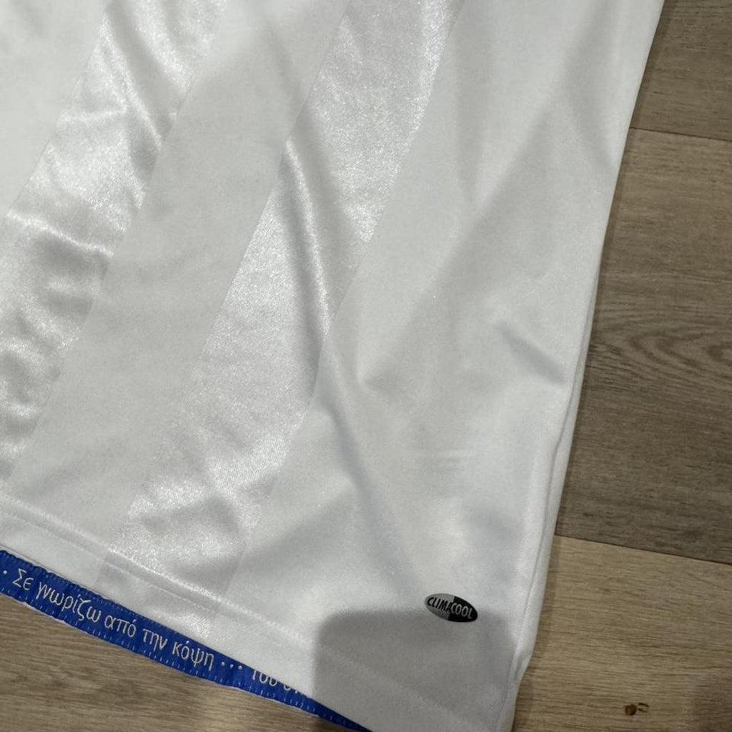 Vintage Adidas Greece 2008/09 Home Football Shirt – White & Blue – Size L – Image 2 – George's Vintage