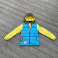 FUBU Colour Block Hooded Puffer Jacket – Blue / Yellow