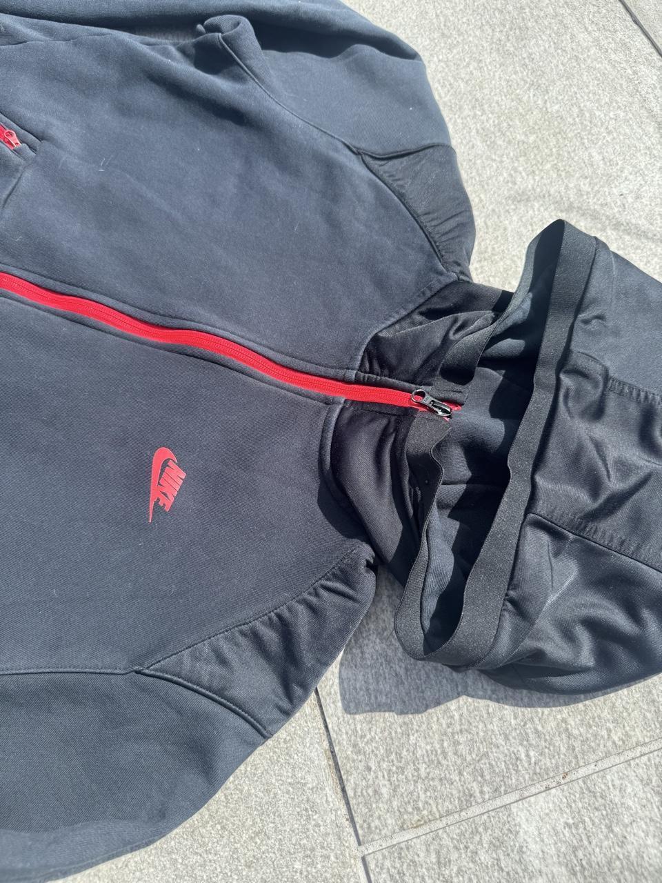 Vintage Nike Embroidered Swoosh Full-Zip Fleece Hoodie – Navy – Size XL – Image 2 – George's Vintage