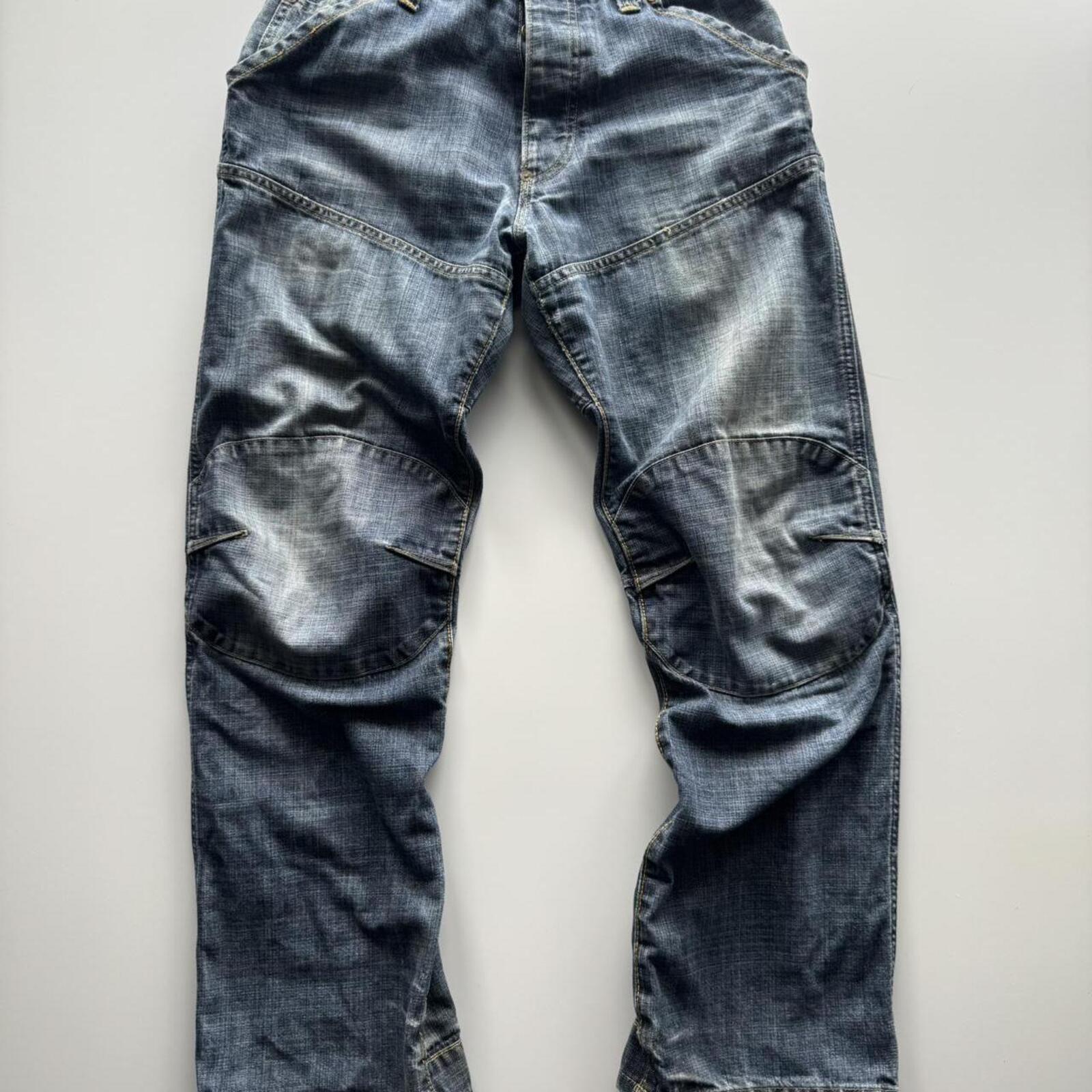 G-Star RAW 96 Distressed Panelled Jeans (Blue)