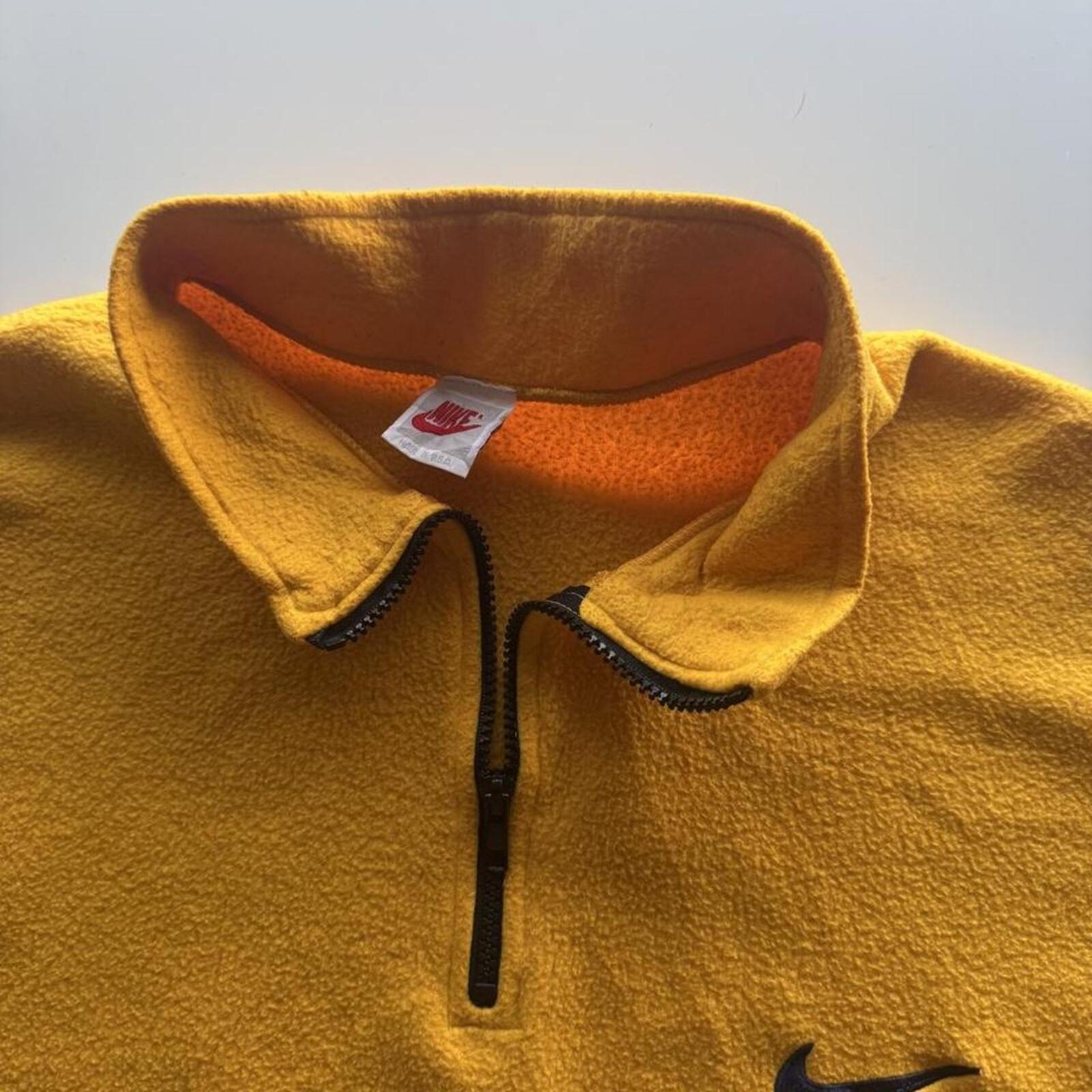 Vintage 90s Nike Made In USA Mini Swoosh Quarter Zip Fleece