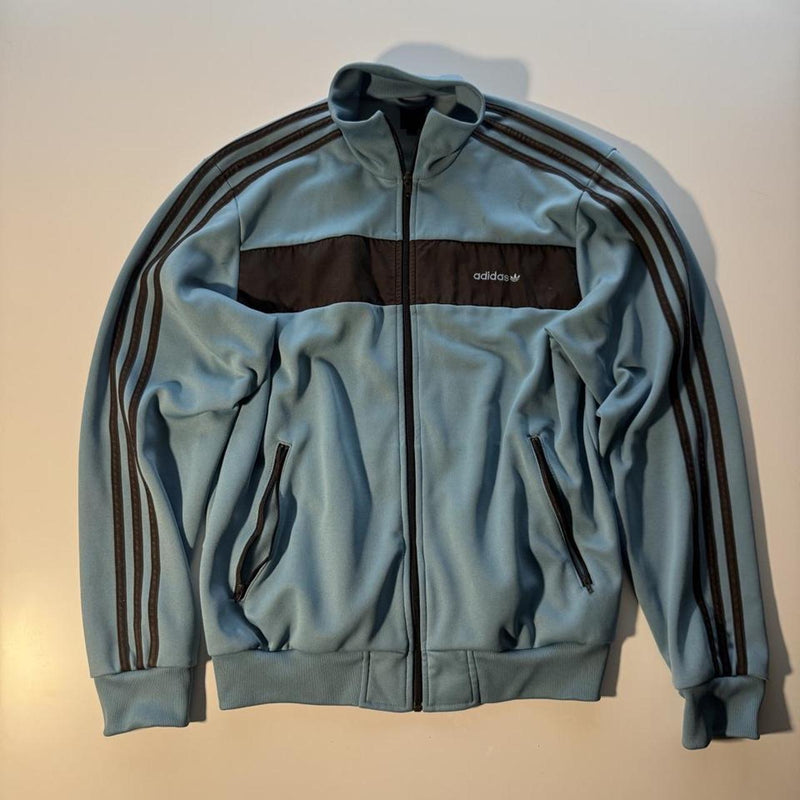 Vintage 2007 Adidas Originals Y2K 3-Stripes Track Jacket – Blue & Brown – Size L