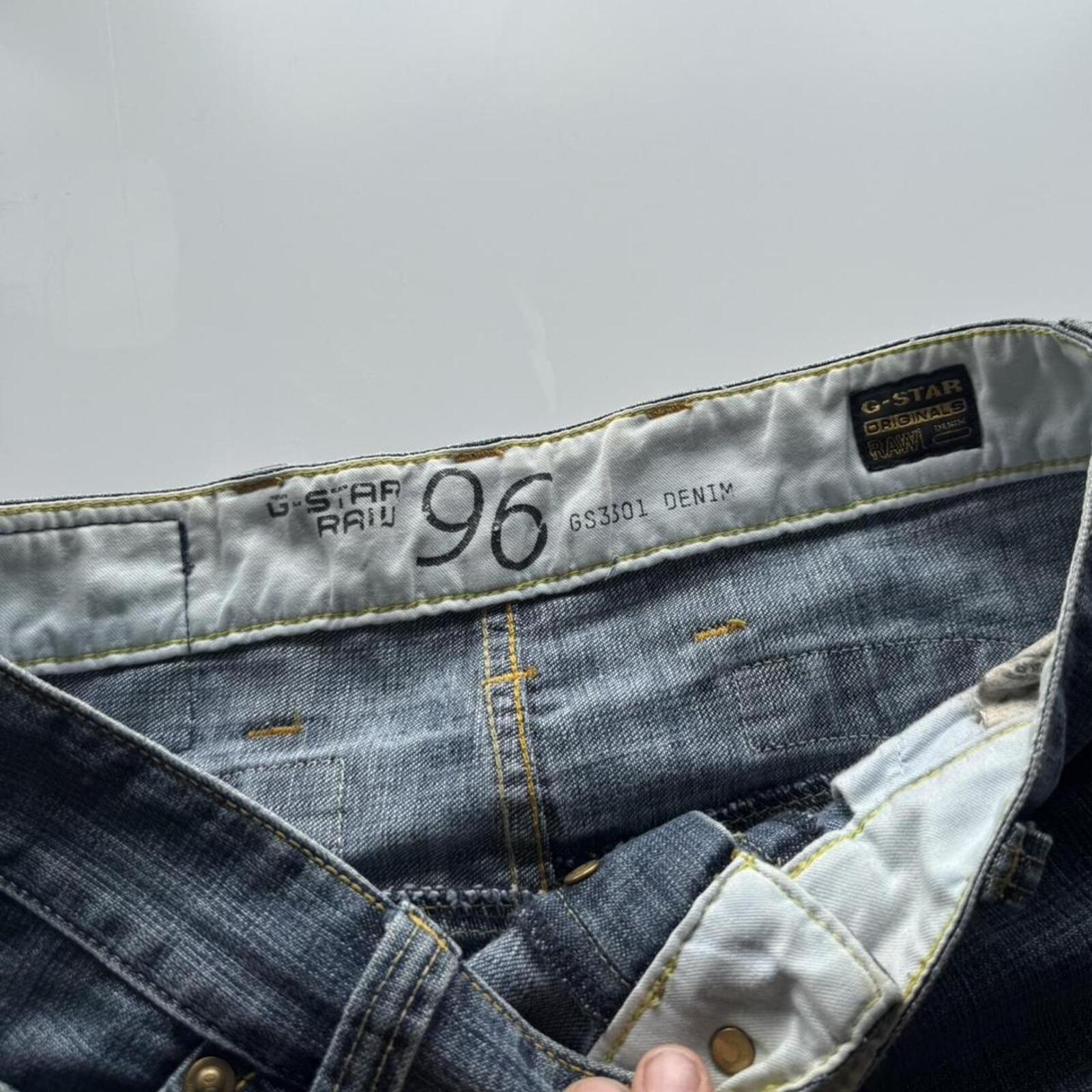 G-Star RAW 96 Distressed Panelled Jeans (Blue)