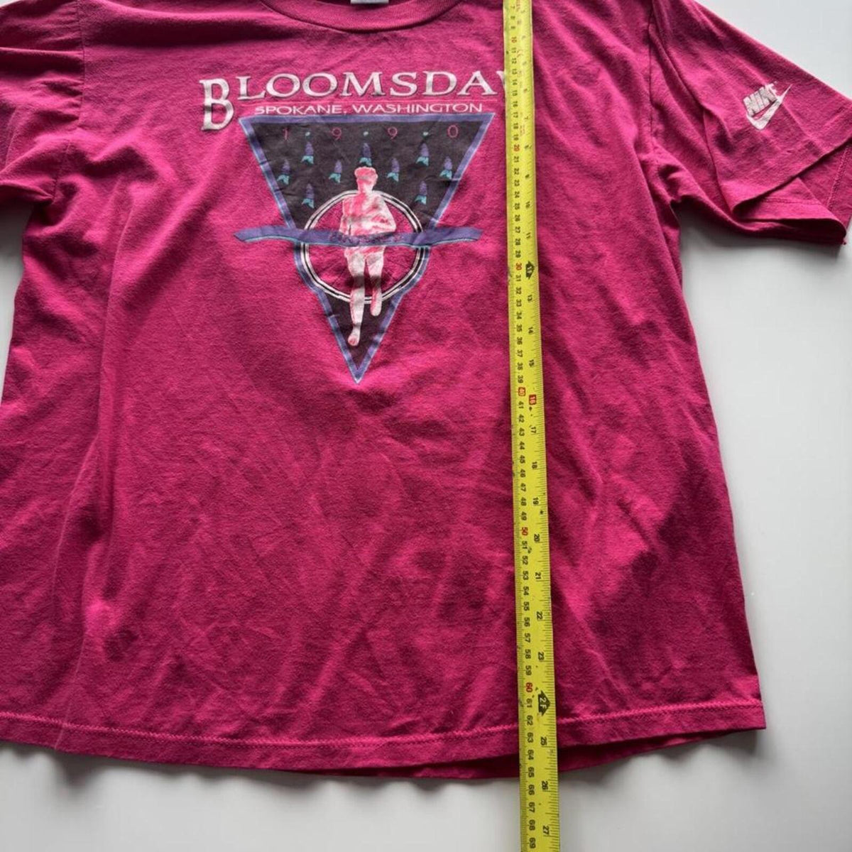 Vintage 1990 Nike Blue Ribbon Tag Bloomsday Run Single-Stitch T-Shirt – White – Size XL – Image 4 – George's Vintage
