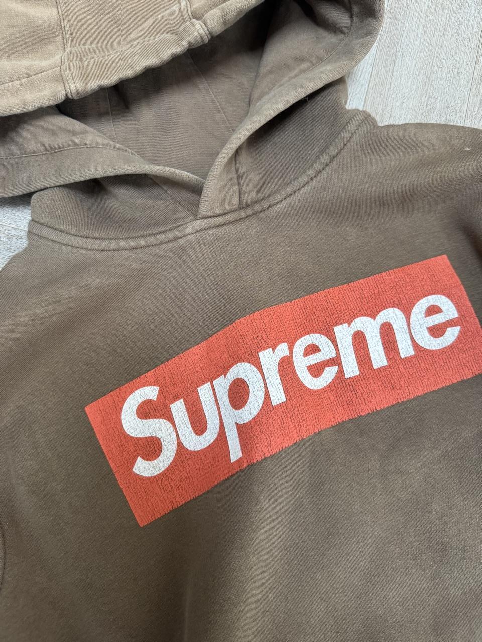 Vintage 90s Supreme Grip Box Logo Heavyweight Pullover Hoodie – Grey – Size L – Image 2 – George's Vintage