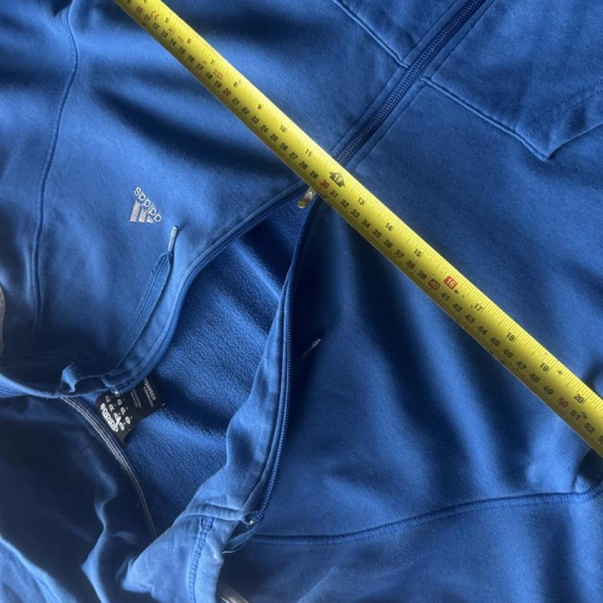 Adidas Performance Essentials 3-Stripes Full-Zip Hoodie – Royal Blue – Size L – Image 7 – George's Vintage