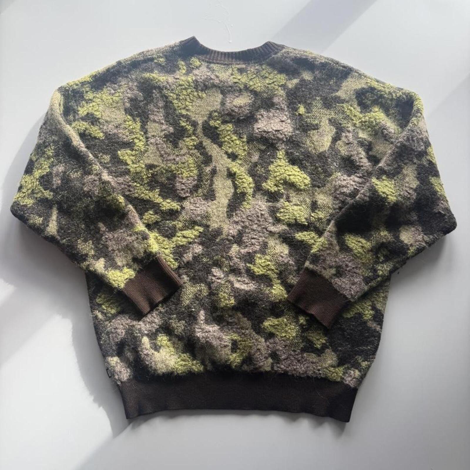 BOSS Abstract Camo Brushed Wool Knit Jumper