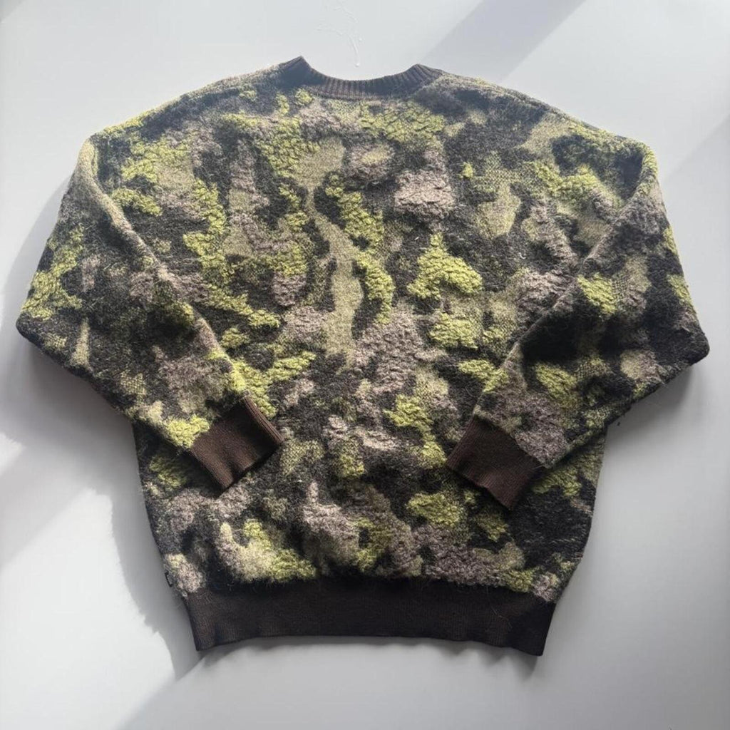 BOSS Abstract Camo Brushed Wool Knit Jumper