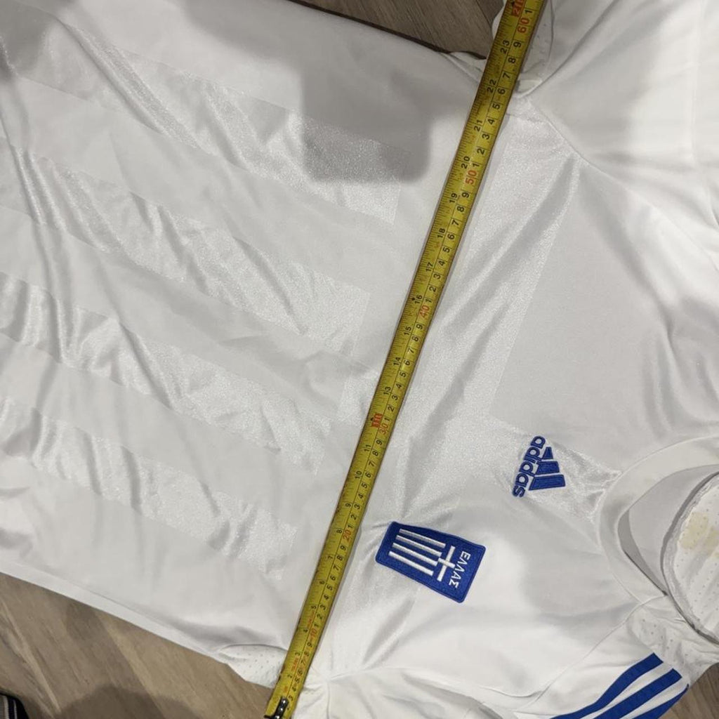 Vintage Adidas Greece 2008/09 Home Football Shirt – White & Blue – Size L – Image 8 – George's Vintage