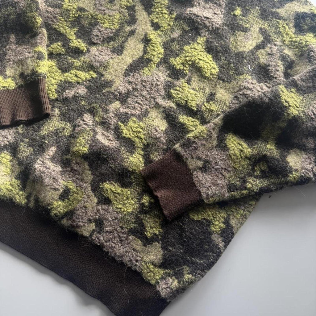 BOSS Abstract Camo Brushed Wool Knit Jumper