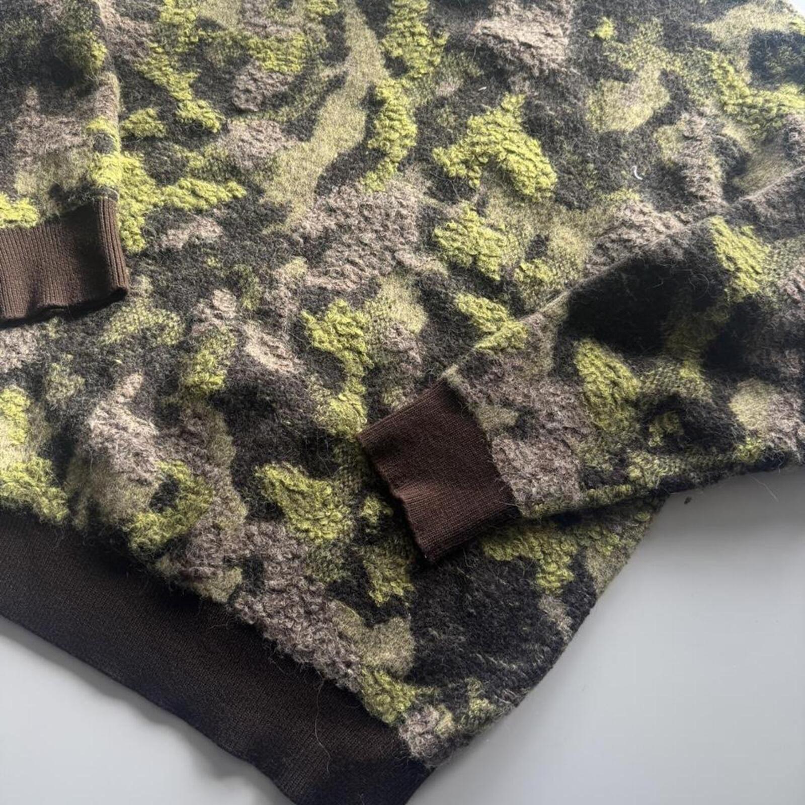 BOSS Abstract Camo Brushed Wool Knit Jumper