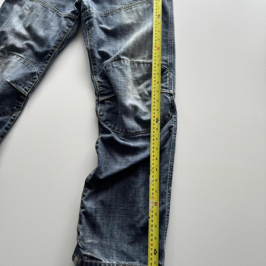 G-Star RAW 96 Distressed Panelled Jeans (Blue)