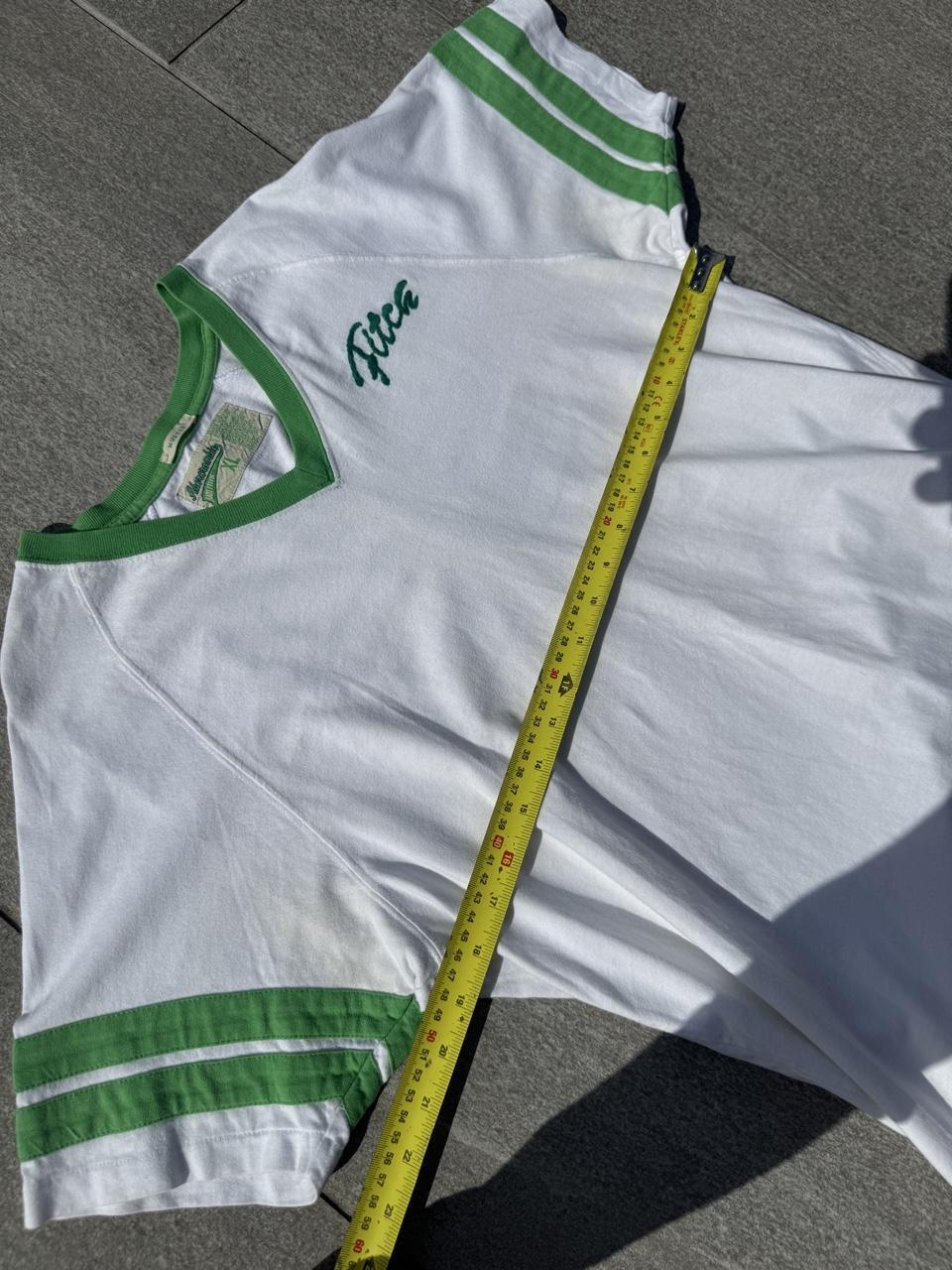 Vintage 90s Abercrombie & Fitch #92 Athletics Football Jersey T-Shirt – White & Green – Size XL – Image 6 – George's Vintage