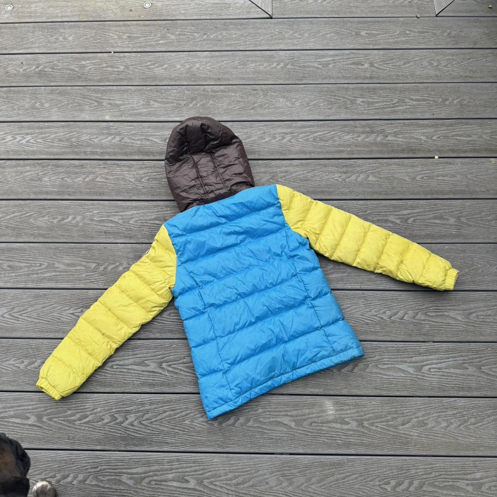 FUBU Colour Block Hooded Puffer Jacket – Blue / Yellow
