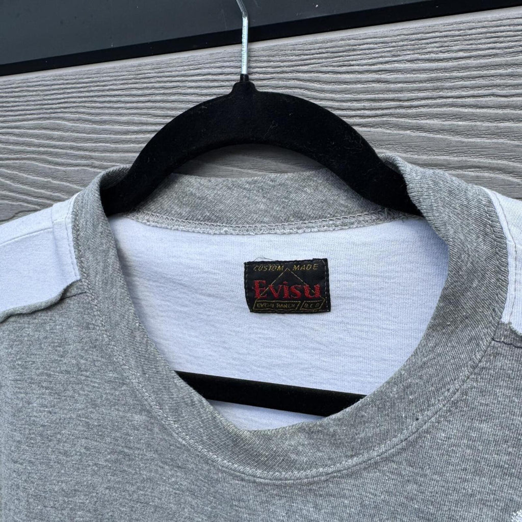 Evisu Layered Contrast T-Shirt (Grey/White Multi Panel)