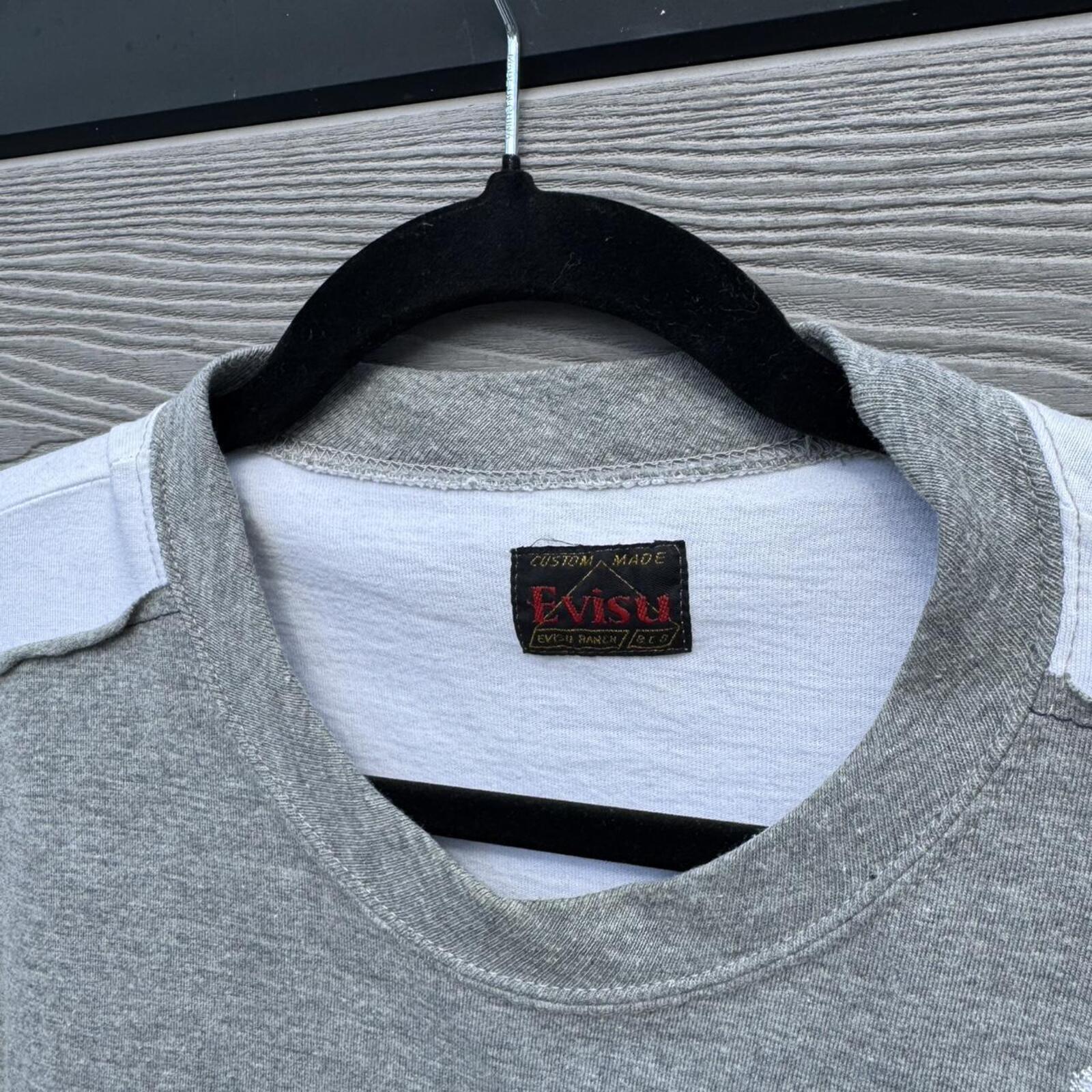 Evisu Layered Contrast T-Shirt (Grey/White Multi Panel)
