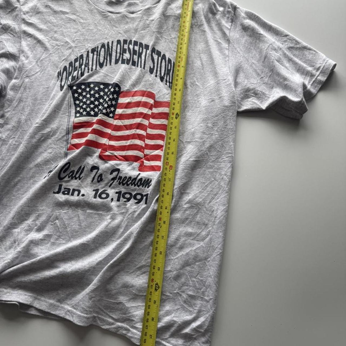 Vintage 1991 Jerzees Operation Desert Storm Made in USA Graphic T-Shirt – Black – Size XL – Image 3 – George's Vintage