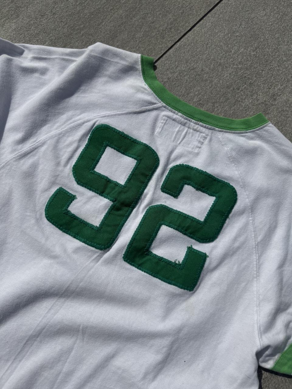 Vintage 90s Abercrombie & Fitch #92 Athletics Football Jersey T-Shirt – White & Green – Size XL – Image 5 – George's Vintage