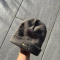 Vintage Y2K Nike Embroidered Swoosh Knit Beanie Hat – Charcoal Grey – One Size – George's Vintage