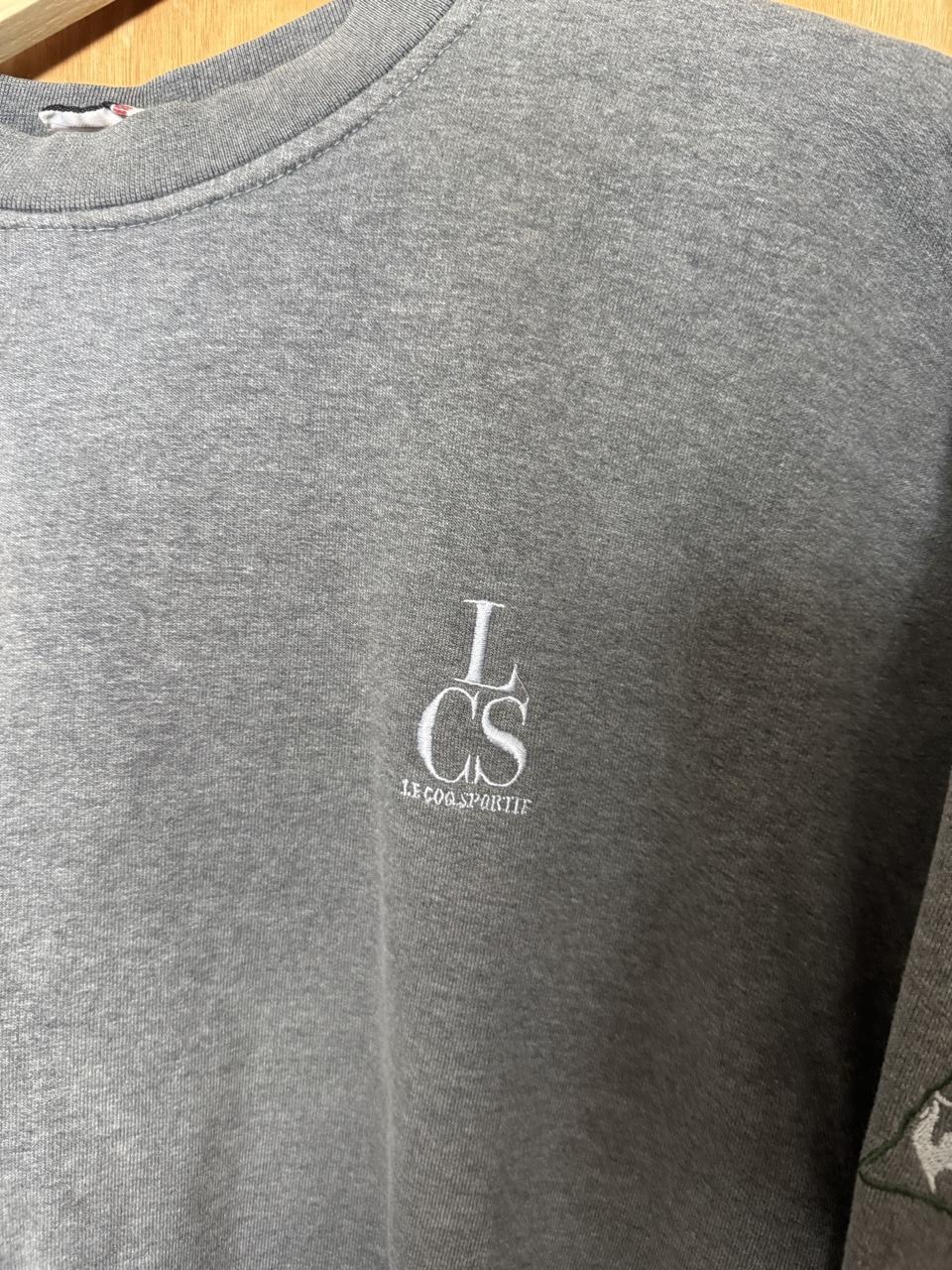 Vintage 90s Le Coq Sportif LCS Embroidered Spellout Crewneck Sweatshirt – Navy – Size L – Image 3 – George's Vintage