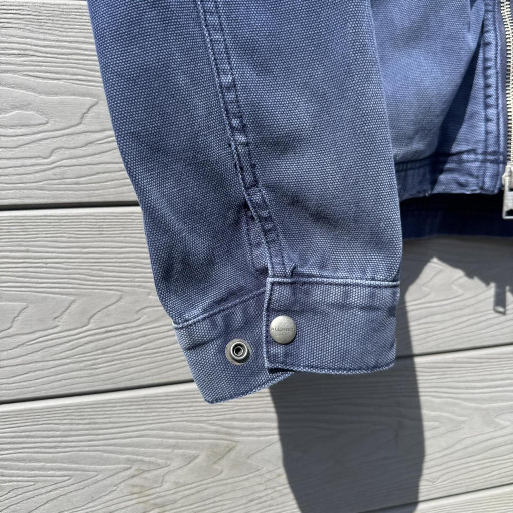 AllSaints Washed Blue Full-Zip Cotton Jacket – Size L – Image 5 – George's Vintage