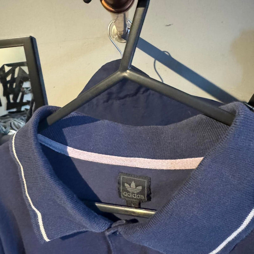 Adidas Originals Navy Long Sleeve Polo Shirt