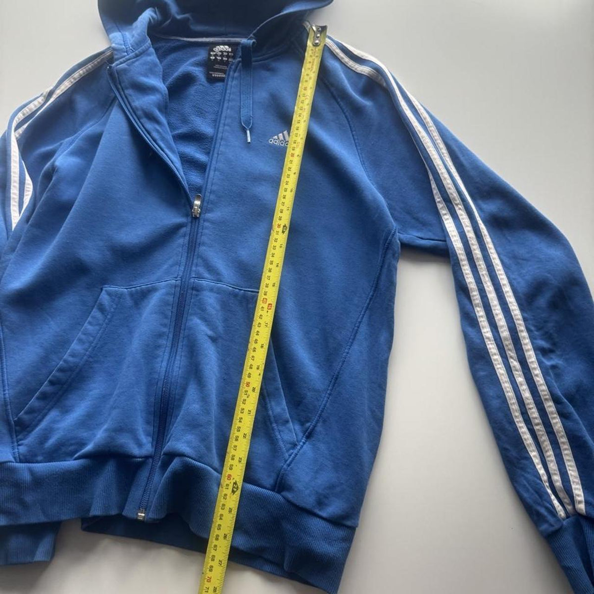 Adidas Performance Essentials 3-Stripes Full-Zip Hoodie – Royal Blue – Size L – Image 6 – George's Vintage