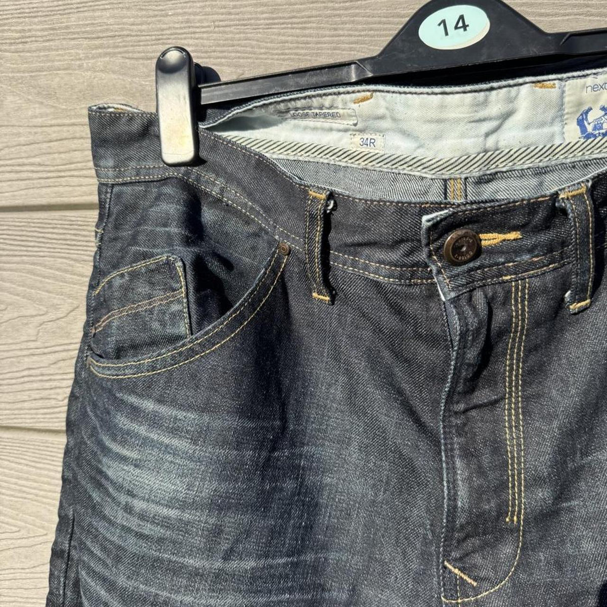 Vintage Y2K Next Loose Tapered Washed Indigo Denim Jeans – Size W34 – Image 3 – George's Vintage