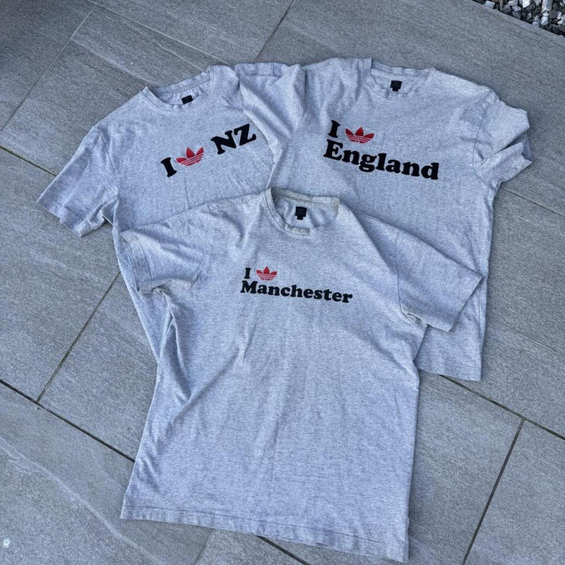 Archive 2007 Adidas Originals 'I Love' City Series 3-T-Shirt Collector Bundle – Grey – Size L