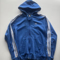 Adidas Performance Essentials 3-Stripes Full-Zip Hoodie – Royal Blue – Size L – George's Vintage