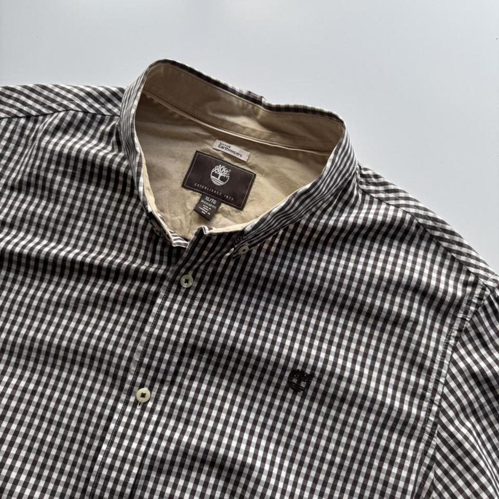 Timberland Earthkeepers Organic Cotton Gingham Check Shirt – Navy & White – Size XL – Image 2 – George's Vintage
