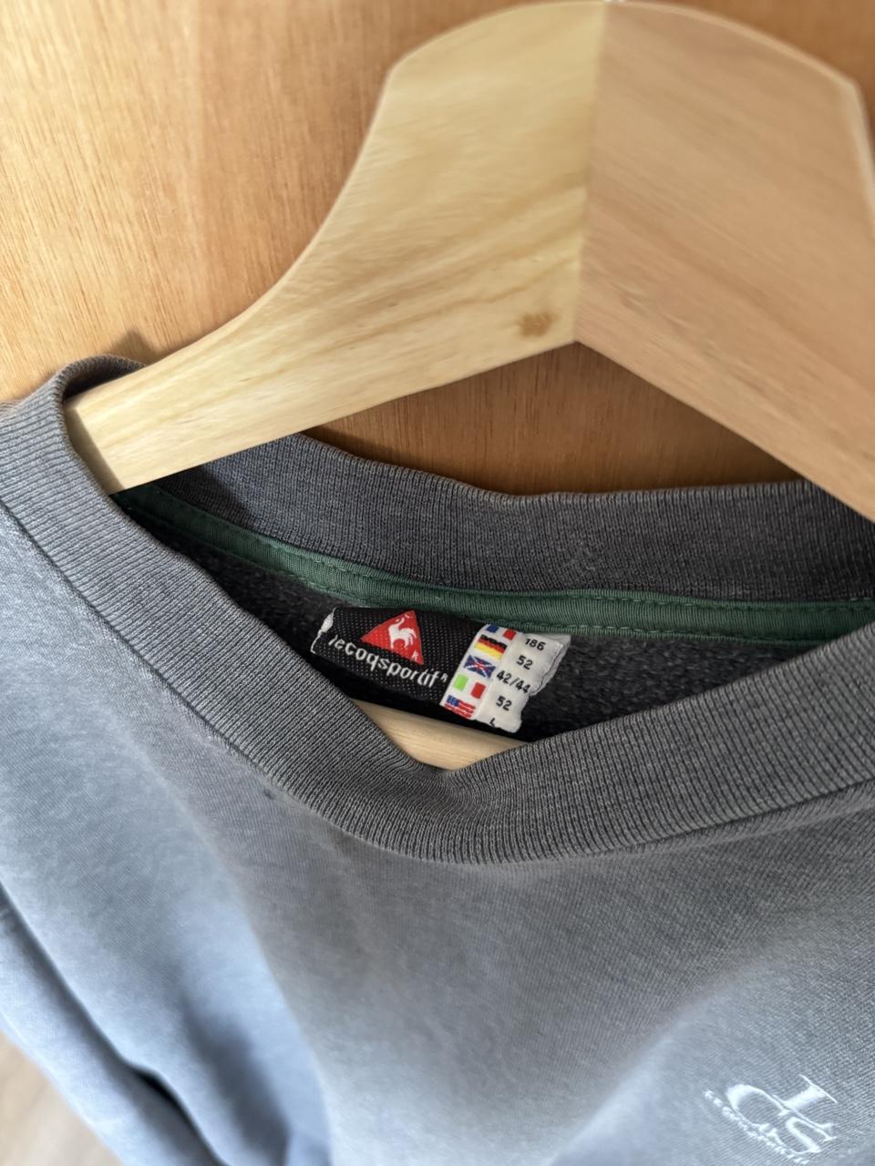 Vintage 90s Le Coq Sportif LCS Embroidered Spellout Crewneck Sweatshirt – Navy – Size L – Image 4 – George's Vintage