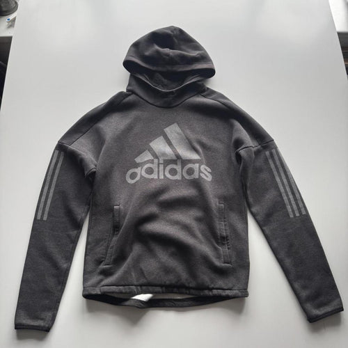 Adidas Badge of Sport Pullover Fleece Hoodie – Grey – Size S – George's Vintage