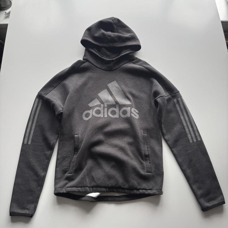Adidas Badge of Sport Pullover Fleece Hoodie – Grey – Size S