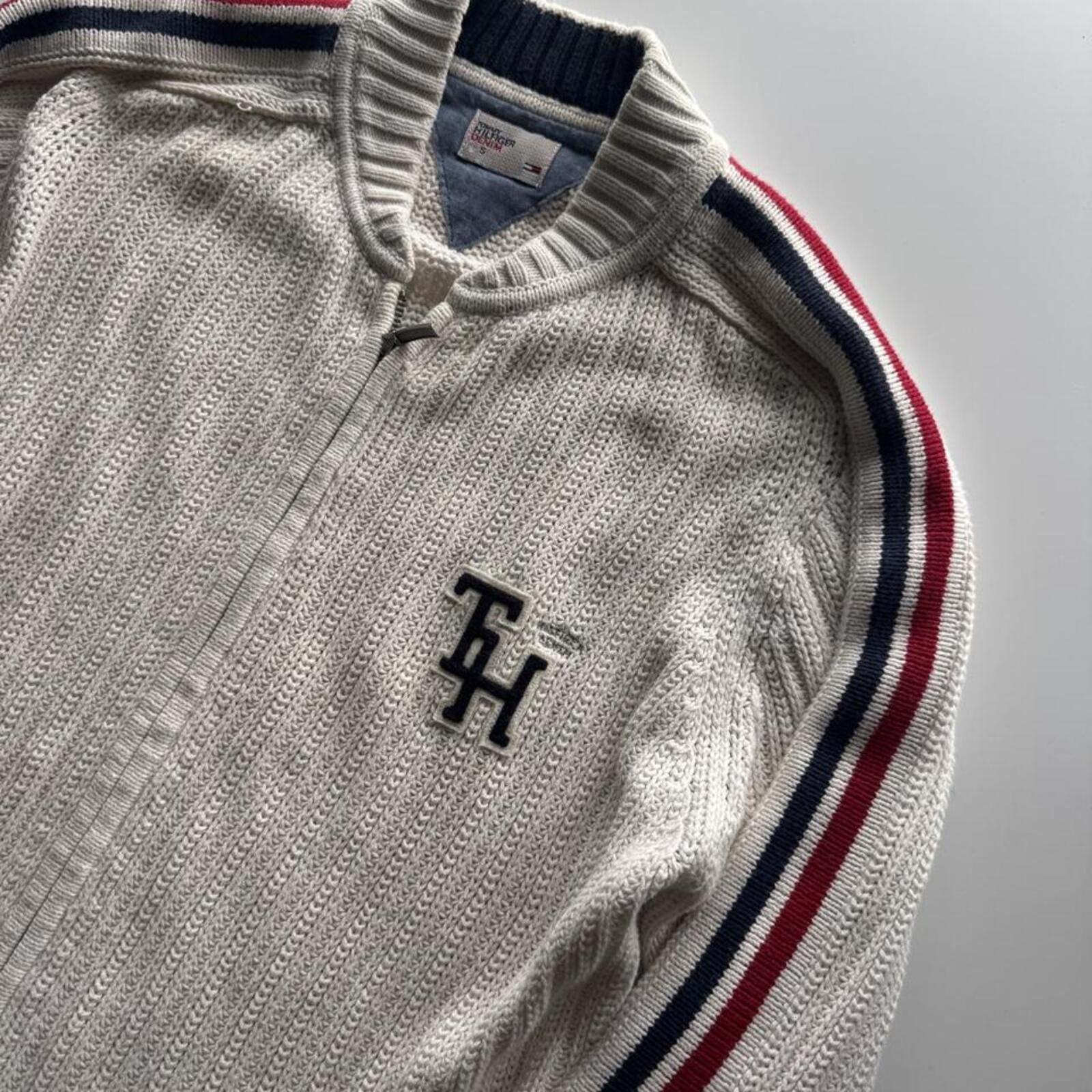 Tommy Hilfiger Denim Ribbed Zip Knit Cardigan