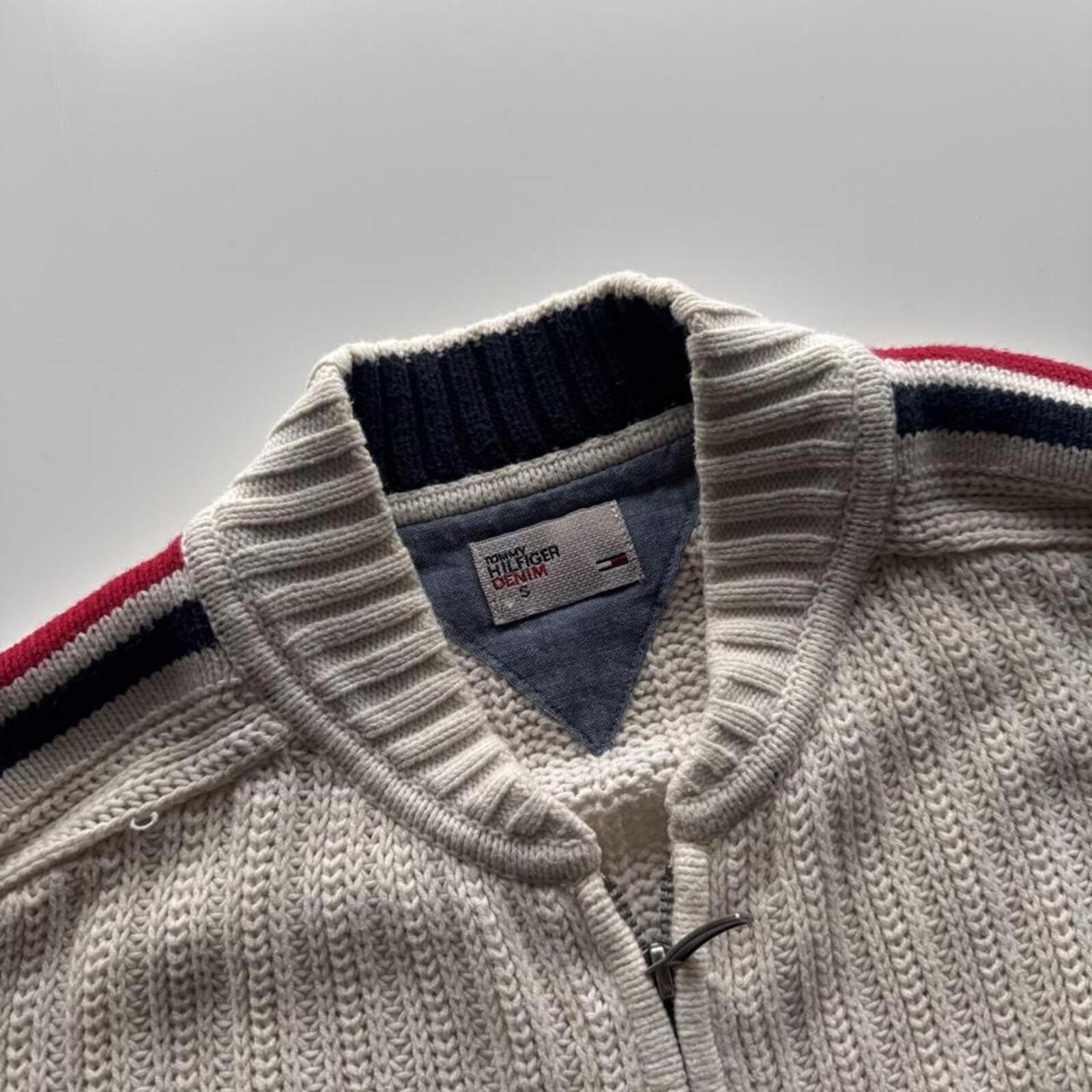 Tommy Hilfiger Denim Ribbed Zip Knit Cardigan