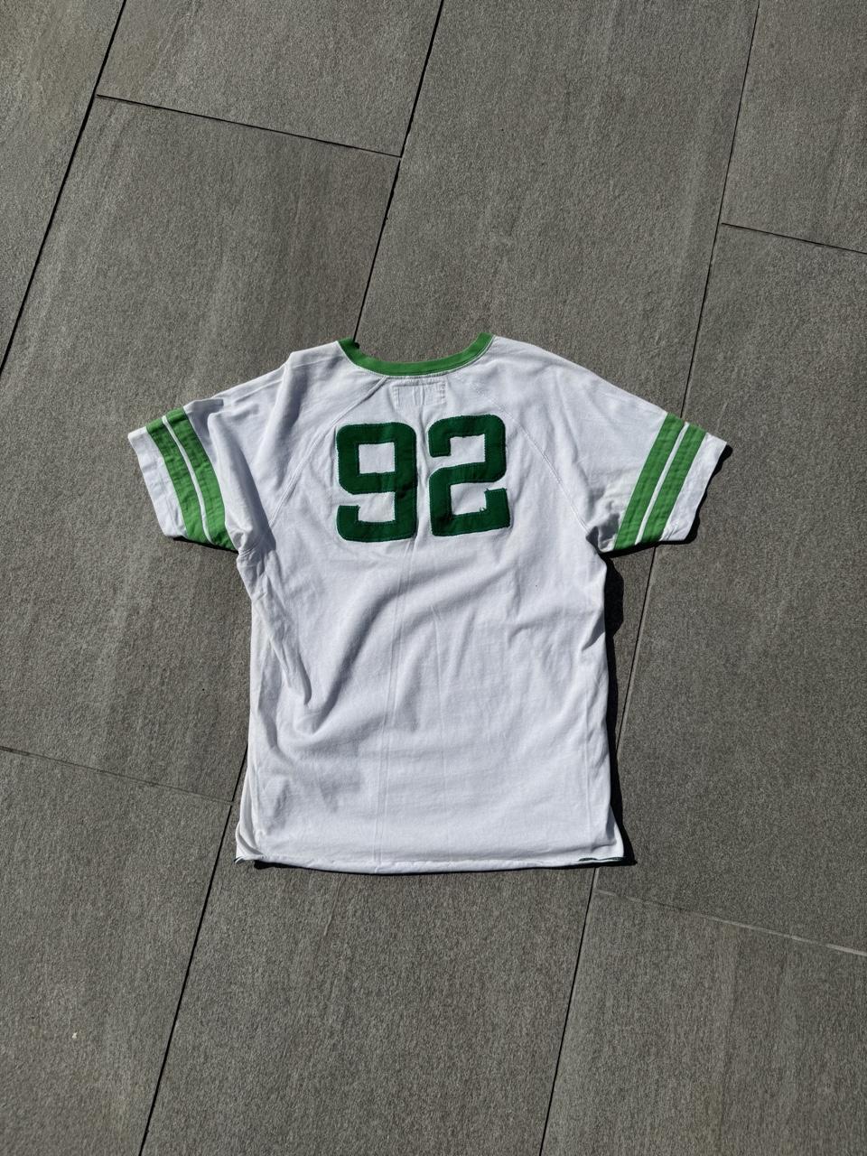 Vintage 90s Abercrombie & Fitch #92 Athletics Football Jersey T-Shirt – White & Green – Size XL – Image 4 – George's Vintage